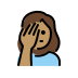 woman facepalming, medium skin tone